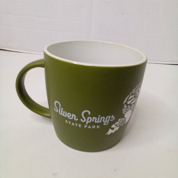 Silver Springs State Park Mug Etched Alligator 4" Green White Florida - Picture 5 of 10